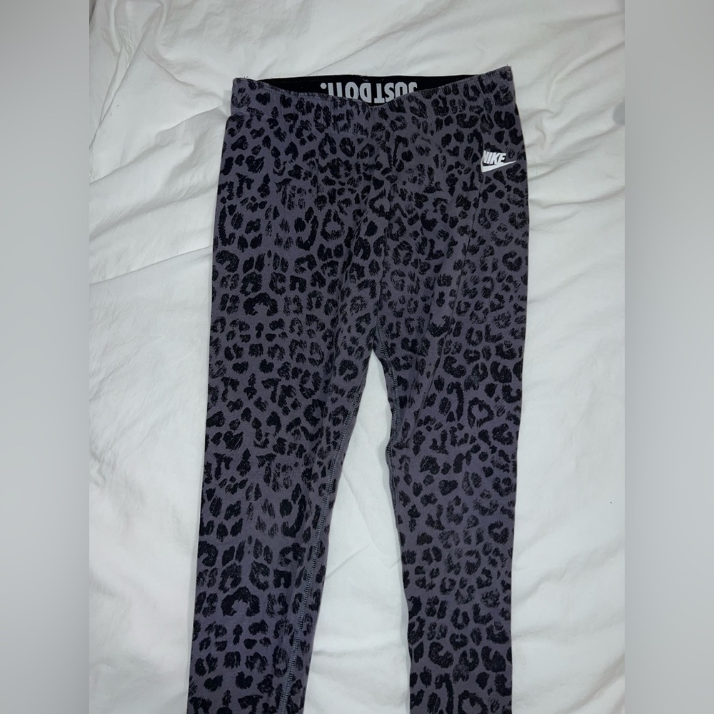Nike Kids Leopard Print Leggings - Black